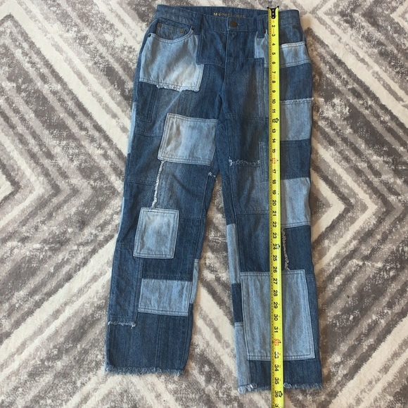 Michael Kors Patchwork Jeans Sz 4 frayed hem - Picture 6 of 12